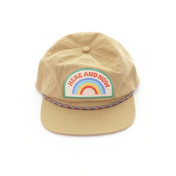 NWOT Trek Light Gear Here And Now Rainbow Graphic Tan Snapback Baseball Hat OS - Picture 1 of 5